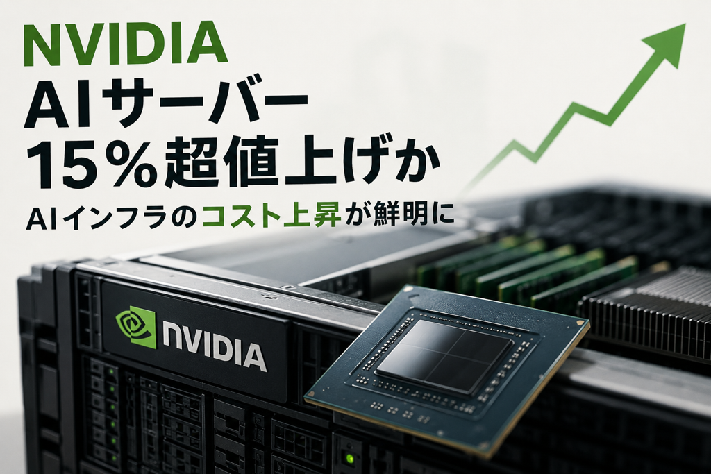 NVIDIA搭載AIサーバー、15%超値上げか AIインフラのコスト上昇が鮮明に