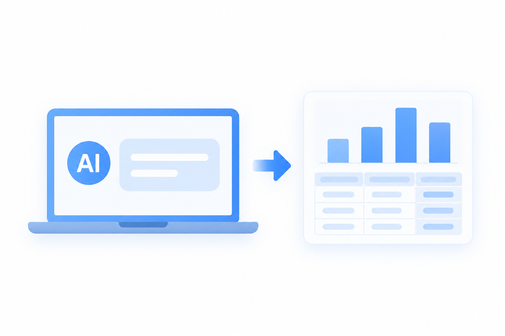 AIとExcelでデータを整理するイメージ